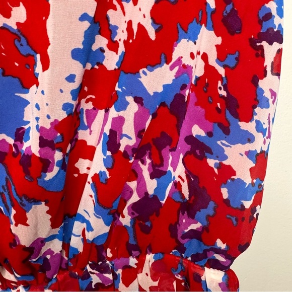 W118 by Walter Baker Red & Blue Scoop Neck Mini Dress Size Small - Picture 5 of 10